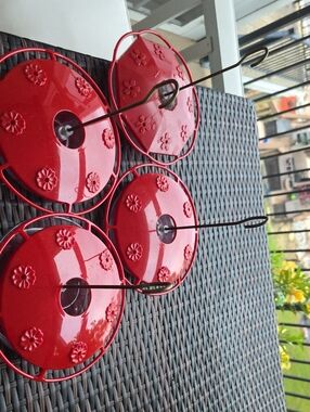 Red Decorative Hummingbird Nectar Feeders - Pack of 4